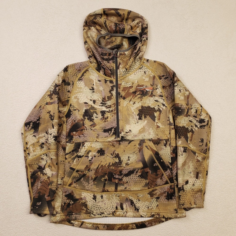 SITKA Youth Heavyweight Hoody Boys Large Camo 70014 1/2 Zip Hunting Pullover